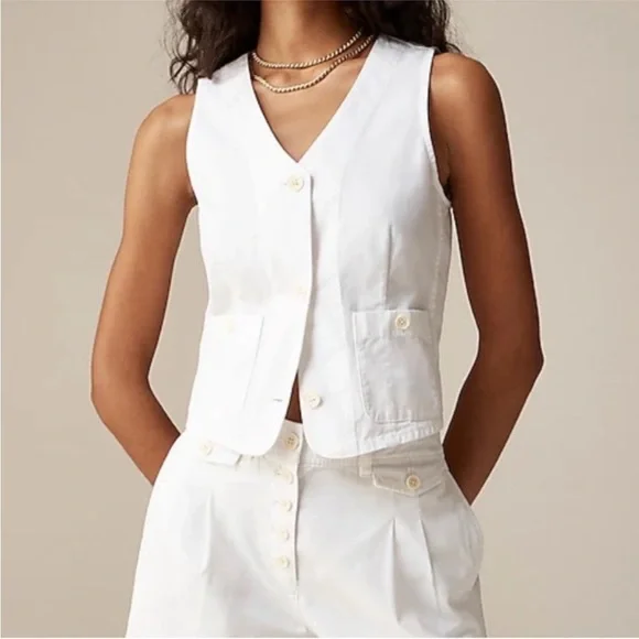 J.Crew Patch Pocket Chino Vest Button - Picture 1 of 5